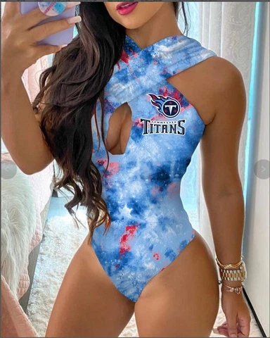 Tennessee Titans Front Cross Bathing Suit Bikini Halter Tie Back Swimsuit Gifts Cover