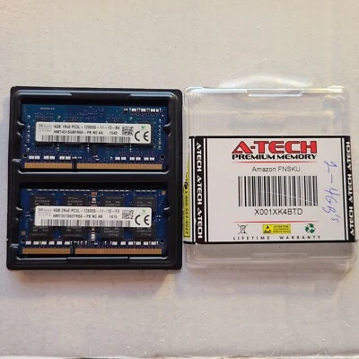 Pair Hynix 8GB (2x4GB) 2Rx8 PC3-12800s DDR3 RAM Modules HMT351S6EFR8A-PB #1238 - Image 1 of 4