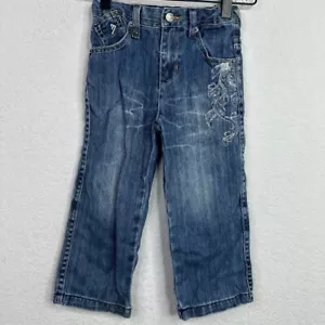Enyce Pants Boys 3T Blue Faded Wash Retro Y2K Embroidered Hip Hop Denim Jeans - Picture 1 of 12
