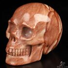 2.0" Red Painting Jasper Hand Carved Crystal Skull, Realistic, Crystal Healing
