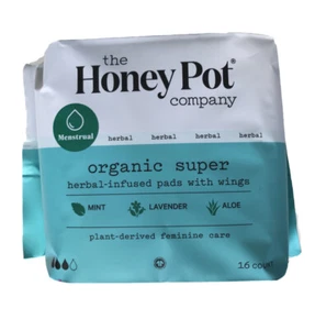 Super Assorbenti Infusi alle Erbe con Ali di THE HONEY POT, 16 ct Cotone Biologico - Foto 1 di 4