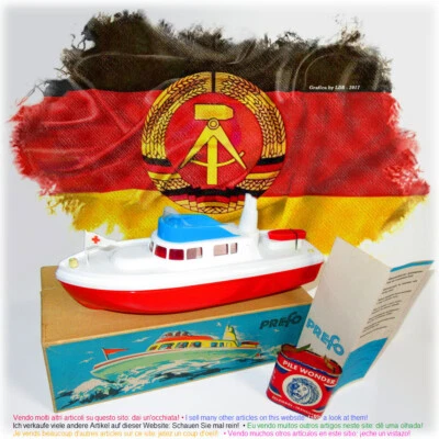 1950' Battery Operated Boat, by Prefo, Dresden - Made in DDR - Immagine 1 di 2