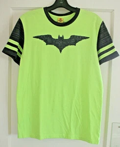Autentica T-shirt film LEGO BATMAN, Adulto taglia M verde lime con logo Batman - Foto 1 di 7