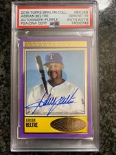 Adrian Beltre 2018 Topps Brooklyn Collection On-Card Auto Purple #/5 PSA 10 Gem