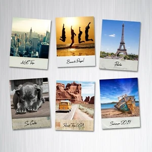 Photo Fridge Magnet Magnetic Plastic Retro Instant Personalised Gift Idea - Picture 1 of 7