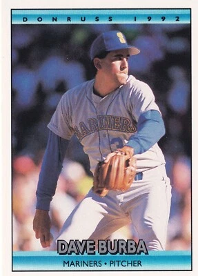 1992 Donruss #566 Dave Burba Seattle Mariners + (Yes 3 Free Mystery Cards) - Image 1 of 2