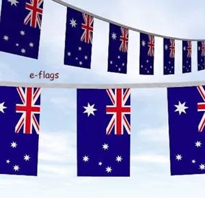 10 Metre's Long 20 XL Flags OZ Australia Day Rugby Party Bunting Speedy Delivery - Picture 1 of 6