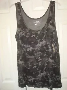 Damas Plus tanque de capas negro y gris acuarela talla 3X (24W-26W) nuevo con etiquetas - Imagen 1 de 2