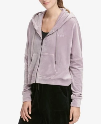 DKNY Women's Sports Active Velour Ultra Soft Comfort Cropped Hoodie NWT - Image 1 of 4
