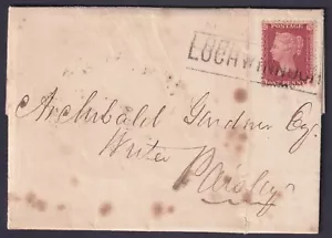 1859 1d Red SG 40 C10 ND LOCHWINNOCH Scots Local Type III on Cover to Paisley FU - Picture 1 of 2