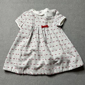 NWT Mayoral Dress Baby Girls 12 Month Pleated Lined Gray White Red Spain/Morocco - Picture 1 of 5