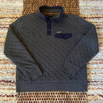 Patagonia Diamond Quilted Snap T Grey Blue Men's Size Medium M - Image 1 of 3