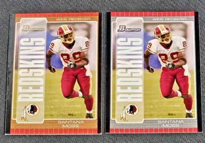 2005 Bowman Santana Moss #84 GOLD & SILVER Washington Redskins Miami Hurricanes  - Image 1 of 4