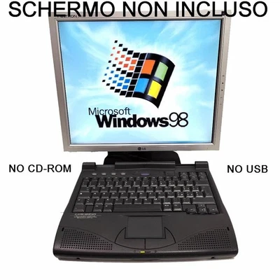 Notebook PC Computer Floppy Seriale Windows 98 NO Schermo Pentium 116 Mhz 22503 - Immagine 1 di 4
