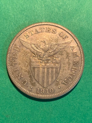 US PHILIPPINES ONE PESO 1910-S  GETTING SCARCE DATE #968 - Image 1 of 2