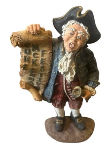 June McKenna Festival Colonial Man mit Glocke 1996 Figur 6,5" Flat Back signiert - Bild 1 von 6