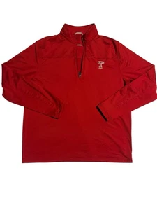 Cutter & Buck CB DryTec Temple University 1/4 Zip Pullover – Men’s Large Red - Picture 1 of 7