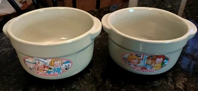 2 tigelas de sopa Campbell's 2006 Houston Harvest 2 designs infantis Campbell diferentes - Imagem 1 de 4