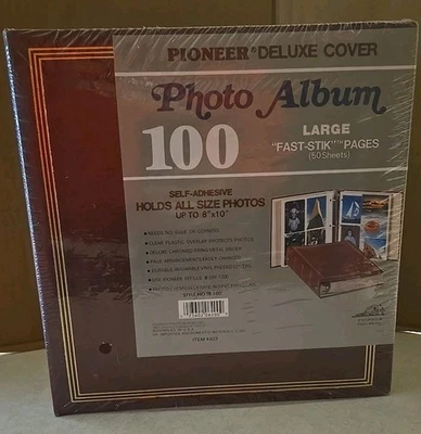 Álbum de fotos autoadhesivo de colección nuevo en stock sin usar carpeta de 3 anillas cubierta de cocodrilo de 100 páginas Foto 1 de 4