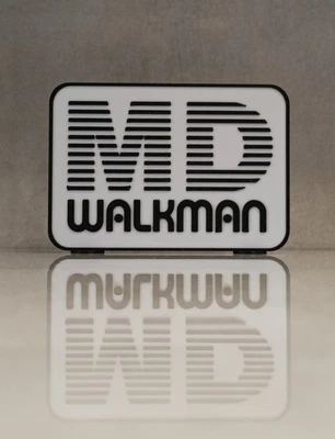 Sony MiniDisc MD Walkman 3D Printed Shelf Display Logo - Bild 1 von 2