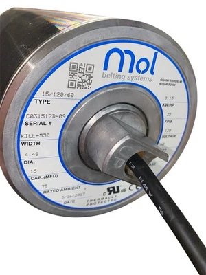 "Motor de tambor de rodillo transportador MOL 15/120/60 530 mm X 114 mm o 4,5"" X 20 7/8"" PROBADO" Foto 1 de 4