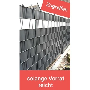 10x Deluxe Sichtschutzstreifen geriffelt Hart-PP 1,5mm Dicke Doppelstabmatte  - Bild 1 von 5