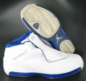 2002 Nike Air Jordan XVIII Royal SZ 15 WHITE SILVER SPORT ROYAL 305869-101 Og 18
