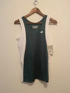 NWT!! WOMEN'S NEW BALANCE VAULT SINGLET - GREEN / WHITE  -  F506 DGN - Picture 1 of 7