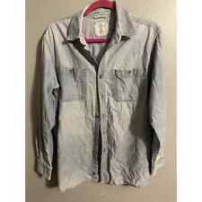 LL Bean Denim Shirt Jacket Size Medium Fade Wash VINTAGE MADE IN USA