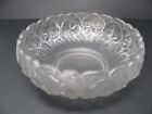 Vintage Fenton Art Glass Clear Satin Glass Water Lilly Pattern 8.5? Bowl WOW!