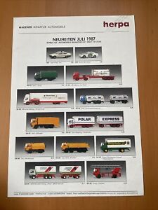 Herpa Katalog Automodelle Juli 1987 Neuheiten MAN Mercedes Lastwagen PKW