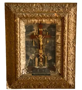 Antique Thy Kingdom Come 100 Days 1877 Crucifix Shrine Pope Pius IX Celebration - Picture 1 of 12