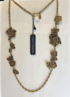 ANN TAYLOR-Collar y Precio Original $45.00 28” Cadena Firmada Foto 1 de 4