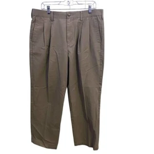 Croft & Barrow Pants Mens 36x30 Khaki Pleated Chino Sunday Business Work Pants - Picture 1 of 8