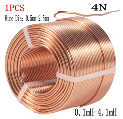 Dia 0.5-2.5mm 0.1mH~4.1mH Speaker Crossover Inductor 4N Oxygen-Free Copper Coil  - Image 1 of 4