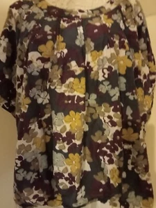 Autograph WEEKEND Silk/Cotton Neutral Relaxed Short Sleeve Blouse. Sz22.... - Picture 1 of 7