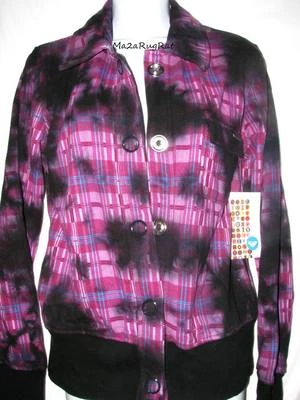 Jaqueta Design Tie Dye Logotipo Vintage Roxy $68 Nova Com Etiqueta Grande - Imagem 1 de 3