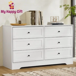 Artiss 6 Chest of Drawers Cabinet Dresser Table Tallboy Storage Bedroom White - Picture 1 of 8