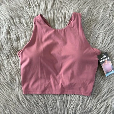 Avia Wirefree Crop Sports Bra Womens Size Medium (A-C) Pink Moisture Wicking NEW - Image 1 of 4