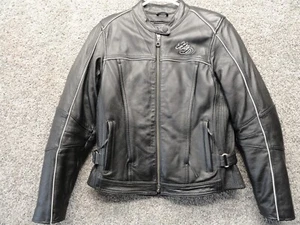 Harley Davidson Mujer Cuero Montar Motocicleta Chaqueta Hombro Coderas S - Imagen 1 de 19
