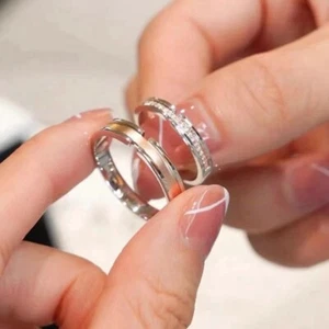 Engagement Ring Simple Creative Couple Ring Tanabata Valentine's Day - Picture 1 of 12