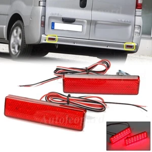 For Renault Trafic Master LED Rear Bumper Reflector Stop Brake Light Red Lens 2x - Picture 1 of 9