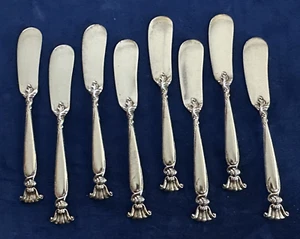 Wallace ROMANCE OF THE SEA Sterling Silver Butter Spreaders Set of 8 - Picture 1 of 7
