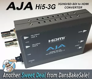 Convertidor AJA Hi5-3G 3G / HD / SD-SDI a HDMI con fuente de alimentación y cable HDMI - Imagen 1 de 6