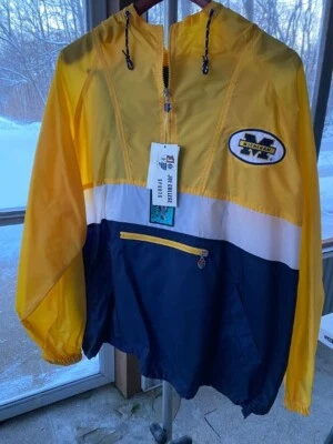 Mens Yellow Blue Michigan Wolverines Water Proof Set Pants Pullover Windbreaker - Изображение 1 из 4