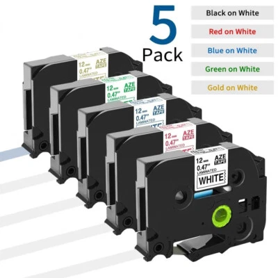 Cinta de etiqueta laminada compatible con Brother P-Touch 12 mm PTD210 D600 H105 TZe-231 Tz Foto 1 de 4