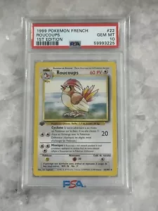 FRENCH 1999 PIDGEOTTO ROUCOUPS Base Set 1ST EDITION Rare Pokémon 22/102 PSA 10 - Picture 1 of 2