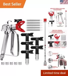 Professional Quality Airless Paint Sprayer with 5 Nozzle Tips for Versatile Use - Picture 1 of 8