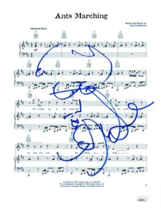 Stefan Lessard Dave Matthews Band Signed Autograph Sheet Music w/ Art Sketch JSA - Picture 1 of 2