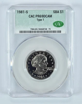 1981-S Susan B Anthony $1 Type 1 PR69 DCAM CAC CACg *6504 - Image 1 of 4
